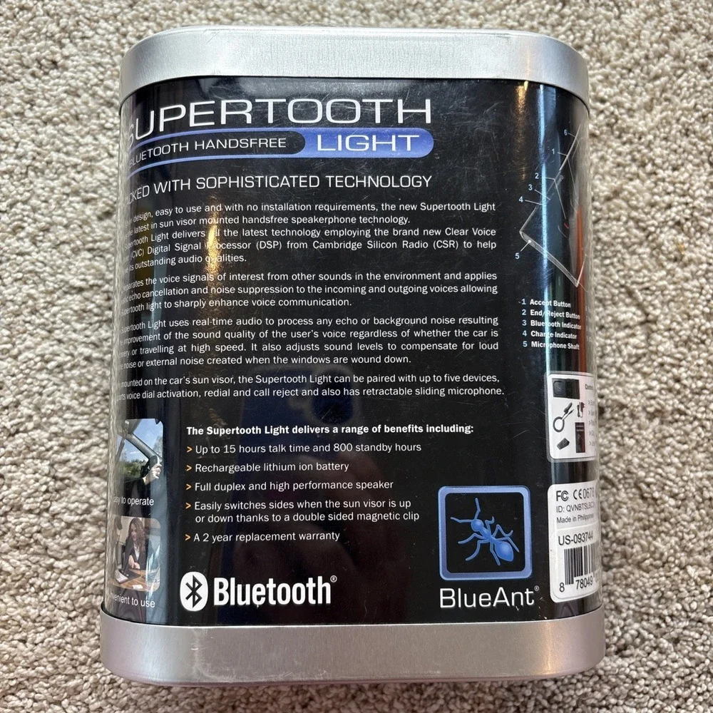 BLUE ANT‎ Supertooth Bluetooth Handsfree Light Car N15417 NEW